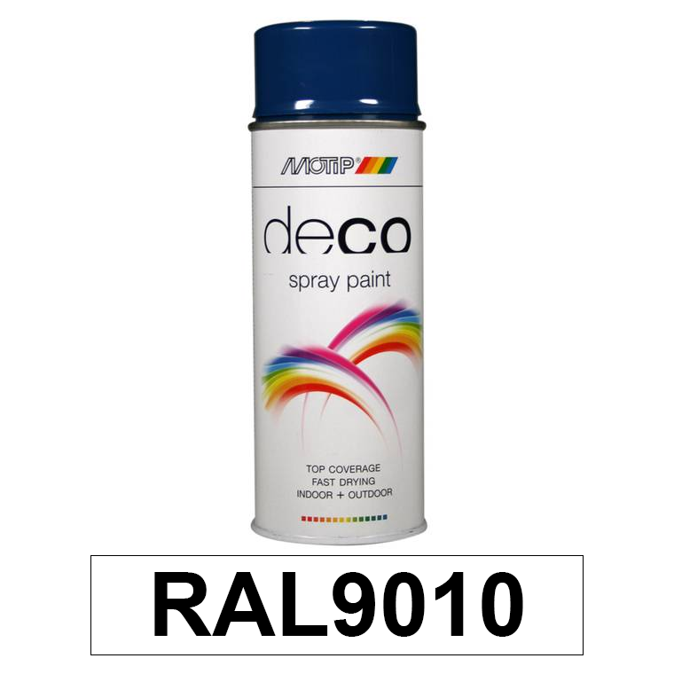 Motip DECO szintetikus festék spray, RAL9010 (fényes fehér), 400 ml termék fő termékképe